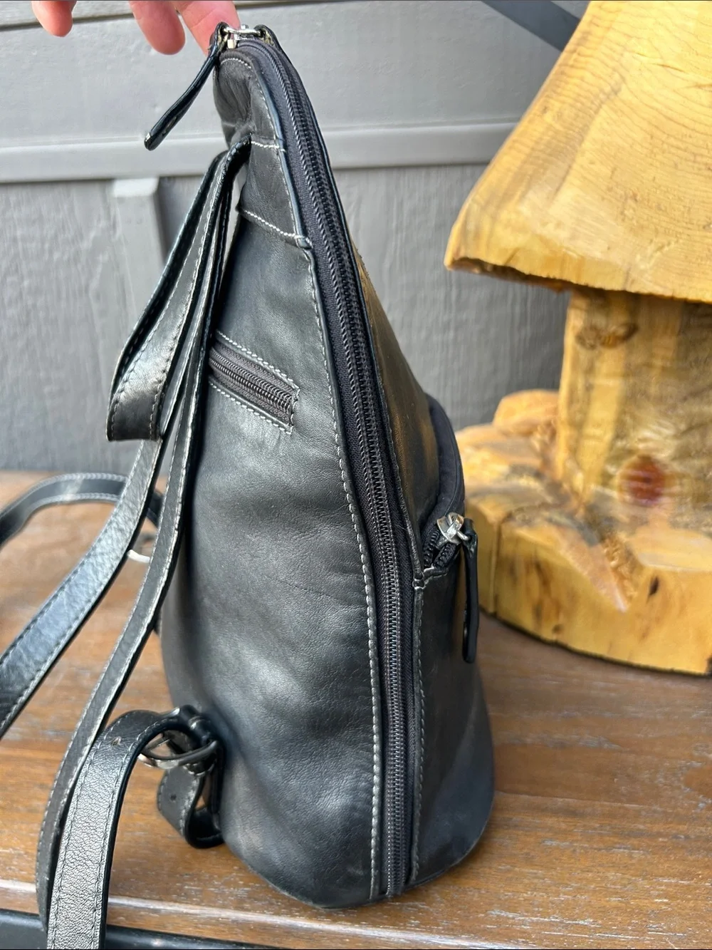 Tignanello Leather Black  Backpack